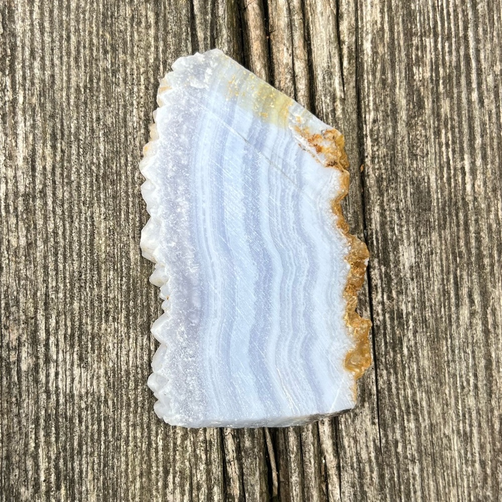 Blue Lace Agate Slice With Natural Edges
